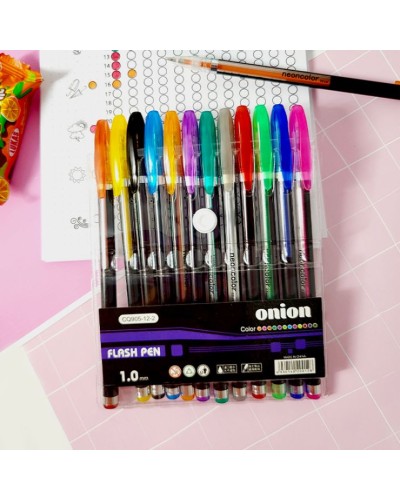 Набір з гелевих ручок на 12 кольорів, ТМ Leader