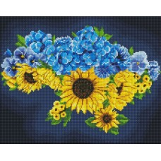 Набір з алмазною мозаїкою «Квітуча Україна» 40х50 см, ТМ Ідейка