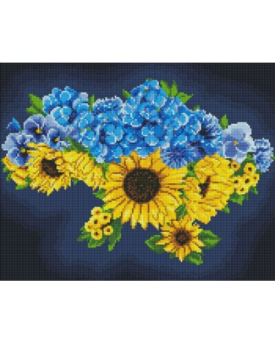Набір з алмазною мозаїкою «Квітуча Україна» 40х50 см, ТМ Ідейка