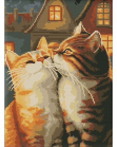 Набір з алмазною мозаїкою «Закохані котики» 30х40 см, ТМ Ідейка