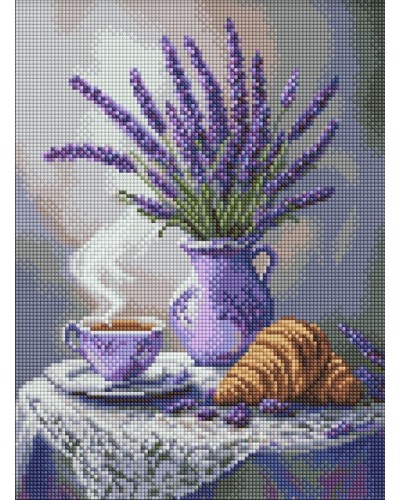 Набір з алмазною мозаїкою «Лавандовий натюрморт» 30х40 см, ТМ Ідейка