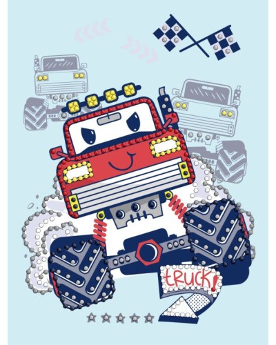 Картина за номерами з алмазною мозаїкою «Червона машинка» 15x20 см, ТМ Ідейка