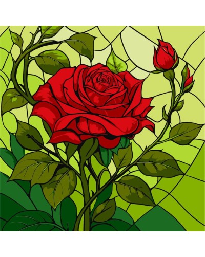 Картина за номерами «Вітраж. Троянда» 30х30 см, ТМ Ідейка