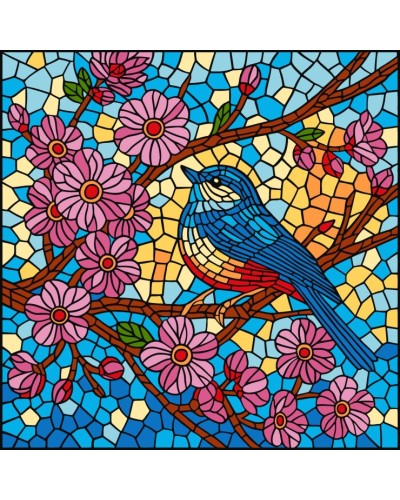 Картина за номерами «Вітраж. Синичка» 30х30 см, ТМ Ідейка