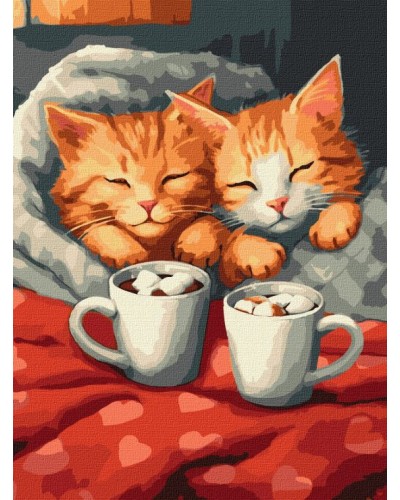 Картина за номерами «Закохані коти» 30х40 см, ТМ Ідейка