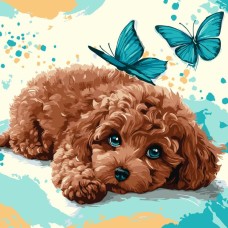 Картина за номерами «Милий пудель» 40х40 см, ТМ Ідейка