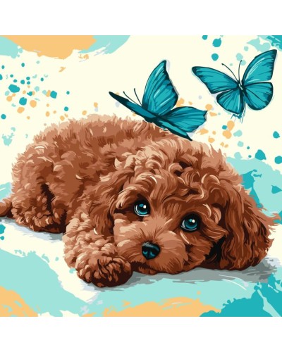 Картина за номерами «Милий пудель» 40х40 см, ТМ Ідейка