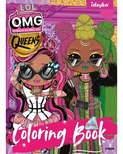 Розмальовка зі стікерами «L.O.L O.M.G. Queens2» на 16 сторінок з м`якою обкладинкою 21х29 см, ТМ Ідейка