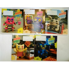 Зошит на 24 аркуші у лінію «Вайбові монстри» №2649, ТМ Brisk