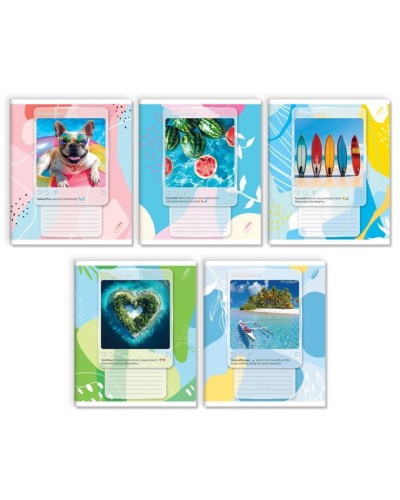 Зошит на 24 аркуші у клітинку «Інста Літо», № 0107, Пір'їнка