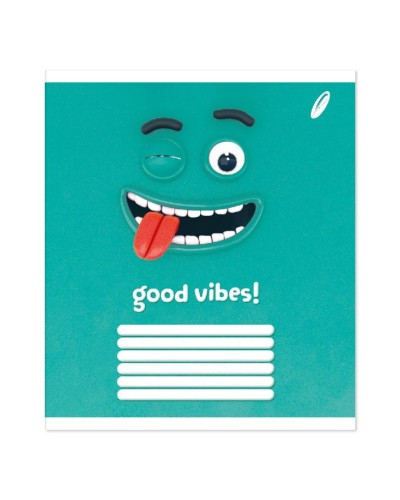 Зошит на 24 аркуші у лінію «Веселі смайли», № 0077, Пір'їнка