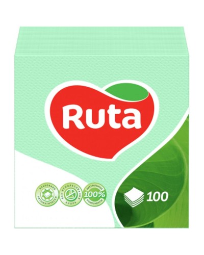 Серветки «Ruta» зелені 24х24 см 100 аркушів в упаковці, ТМ Ruta