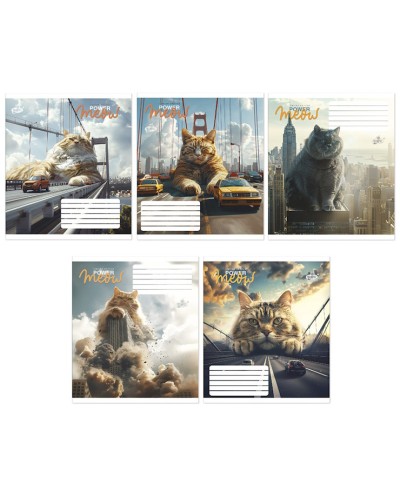 Зошит на 60 аркушів у клітинку «Велика кицька», №2617, ТМ Brisk