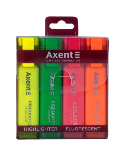 Набір маркерів «Highlighter» з 4 шт 1-5 мм клиновидних,ТМ Axent