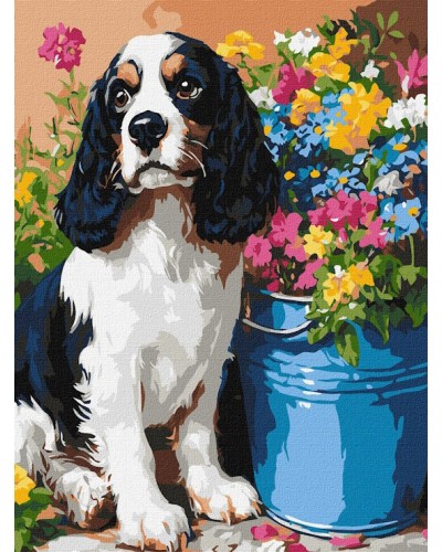 Картина за номерами «Милий спанієль» 30х40 см, ТМ Ідейка