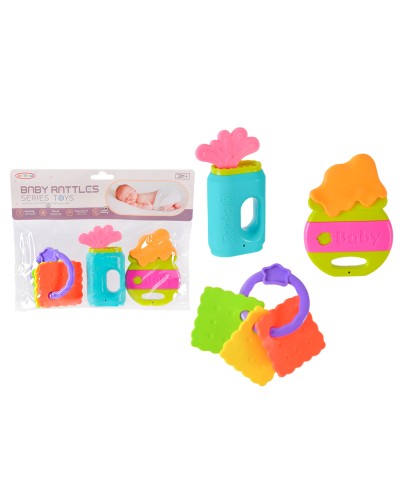 Брязкальце-прорізувач з м'якими силіконовими частинами, у пакеті 21х17см