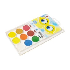 Фарби акварельні на 18 кольорів, без пензлика, пластик, Творчість.