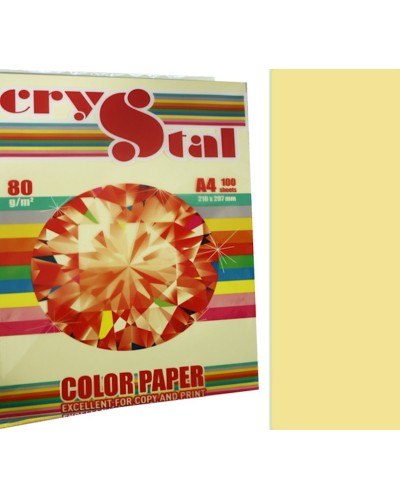 Папір кольоровий А4 100 аркушів 80 г/м2, світло-жовтий, SPECTRA COLOR