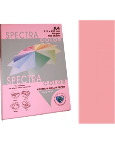 Папір кольоровий А4 100 аркушів 80 г/м2, рожевий, SPECTRA COLOR