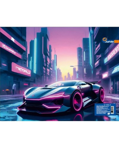 Папка-портфель «Car neon» А4 з ручками на блискавці, ТМ J.Otten