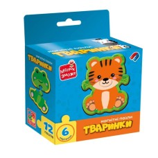 Пазли магнітні «Тваринки» на 12 елементів, ТМ Vladi Toys