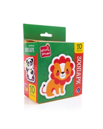 Набір магнітів «Зоопарк» з 10 елементів, ТМ Vladi Toys