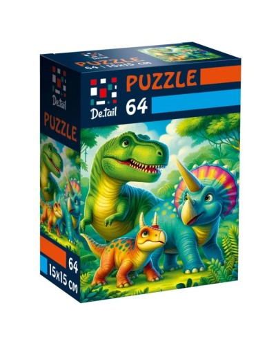 Пазли «De.tail. Доісторичні друзі» на 64 елементи, у коробці 7х3,5х10 см, ТМ Vladi Toys