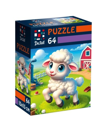 Пазли «De.tail. Спритна овечка» на 64 елементи, у коробці 7х3,5х10 см, ТМ Vladi Toys