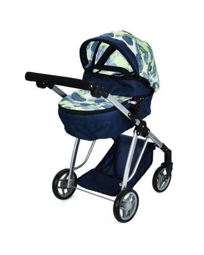 Коляска-трансформер для ляльки 61х40х74 см металева з люлькою 52х29х12 см, регульованою ручкою з EVA та кошиком, у коробці 35х44х16 см