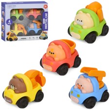 Ігровий набір «Будтехніка» з 4 інерційних машинок по 8 см з рухомими деталями, у коробці 20,5х18х6,5 см