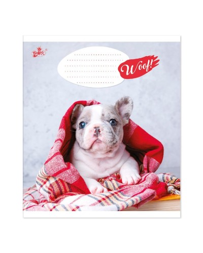 Зошит на 12 аркушів у лінію «Маленькі цуценята» №2528, ТМ Brisk