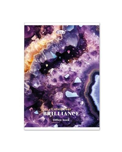 Канцелярська книга «Gold» у клітинку на 96 аркушів на скобі з картонною обкладинкою, №4135-3,4, ТМ Brisk