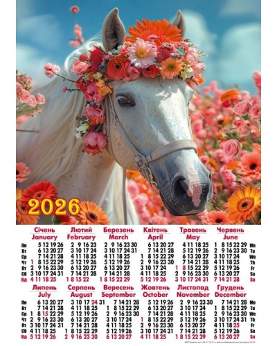 Календар «Квітковий коник» А2