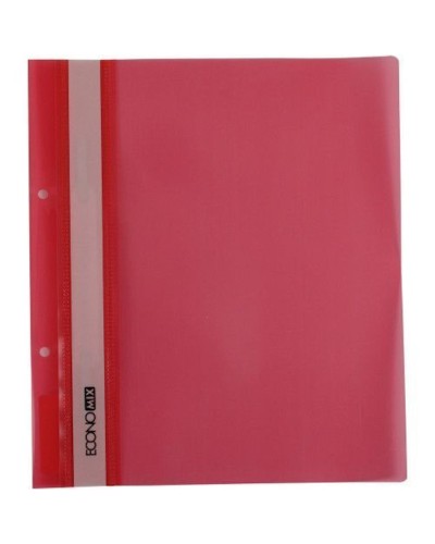 Папка-швидкозшивач А5 з перфорацією фактура «глянець» червона, ТМ Economix