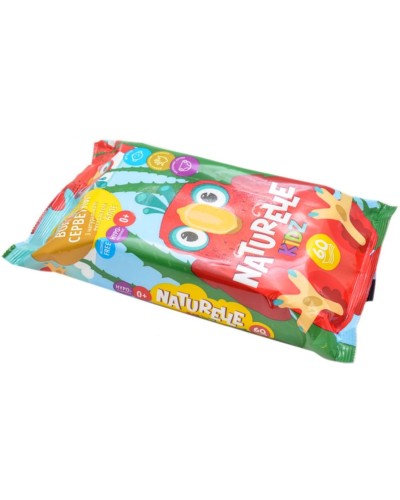 Вологі серветки «NATURELLE kidz» дитячі з алое, 60 шт в упаковці