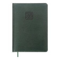 Щоденник датований «BRAVO 2026» A5 на 336 сторінок з обкладинкою зі шкірзаму, зелений, ТМ Buromax