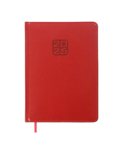 Щоденник датований «BRAVO 2026» A5 на 336 сторінок з обкладинкою зі шкірзаму, червоний, ТМ Buromax