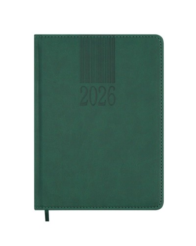 Щоденник датований «CODE 2026» A5 на 336 сторінок з обкладинкою зі шкірзаму, зелений, ТМ Buromax