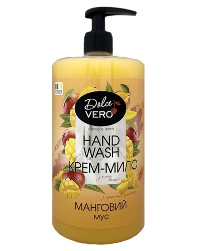 Крем-мило «Манговий мус» з дозатором 1000 мл, ТМ Dolce Vero