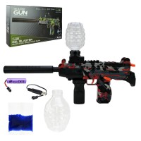 Іграшковий автомат 39 см зі світлом на акумуляторі з аксесуарами, стріляє гелевими кулями, у коробці 40х23х7,5 см