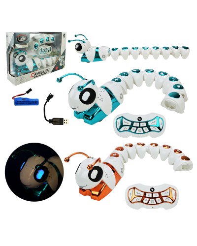 Робот «Гусінь» р/к на акумуляторі зі світлом та USB, в асортименті, у коробці 41х10х26,5 см