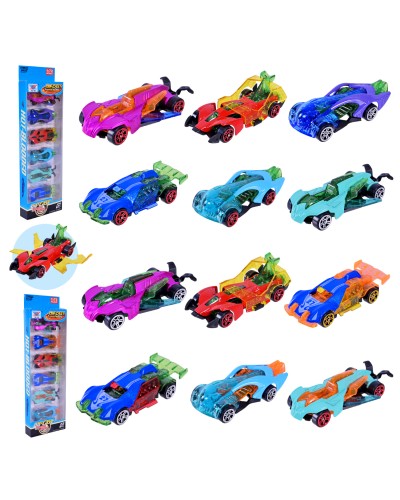 Набір транспорту з 6 машинок з дверима що відкриваються, в асортименті, у коробці 9х2,5х30 см