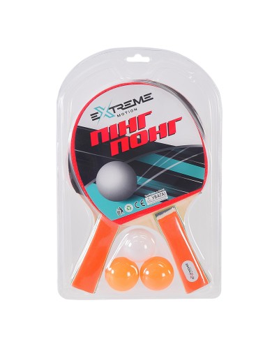 Набір для настольного тенісу: 2 ракетки та 3 м'ячики, під слюдою