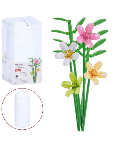 Конструктор «Квіти.Фрезія» 36,8 см на 238 деталей у колбі, у коробці 9,5х22х9,5 см, SLUBAN