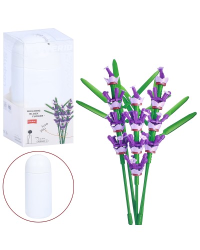 Конструктор «Квіти.Лаванда» 42,6 см на 221 деталь у колбі, у коробці 9,5х22х9,5 см, SLUBAN