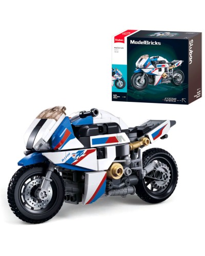 Конструктор «Мотоцикл» 15 см на 242 деталі 1:12, у коробці 22х19х6 см, SLUBAN