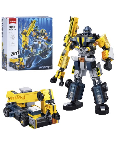Конструктор «Робот-машина» 2 в 1 18 см на 246 деталей з фігуркою, у коробці 22х23,5х7 см, SLUBAN
