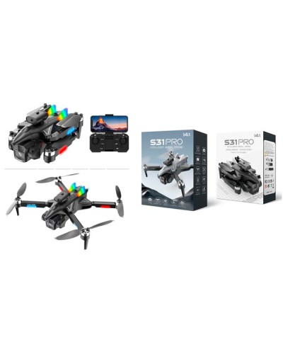 Квадрокоптер 36 см р/к складний 2,4G на акумуляторі зі світлом, парою, камерою, Wi-Fi, запасними лопастями та чохлом, у коробці 18,5х24,5х8 см.