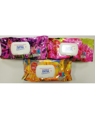 Серветки вологі «Summer Fresh Glamour» універсальні 120 шт, в асортименті