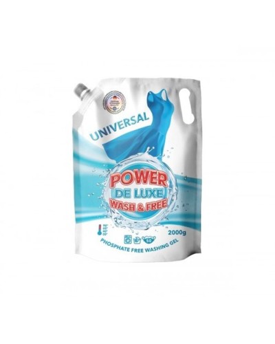 Гель для прання «Universal De Luxe» універсальний дойпак 2000 мл